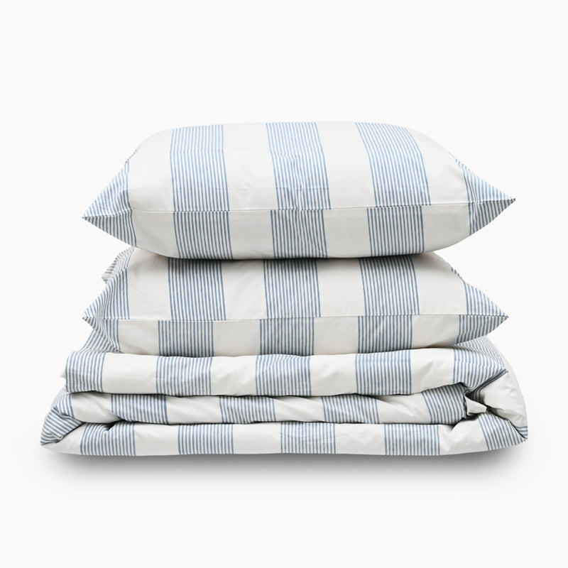 Striped Blue Bedsheet Set Bedsheet