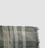 Vintage Bhujodi Handwoven Wool Bed Throw – Sage Green Handloom Throws