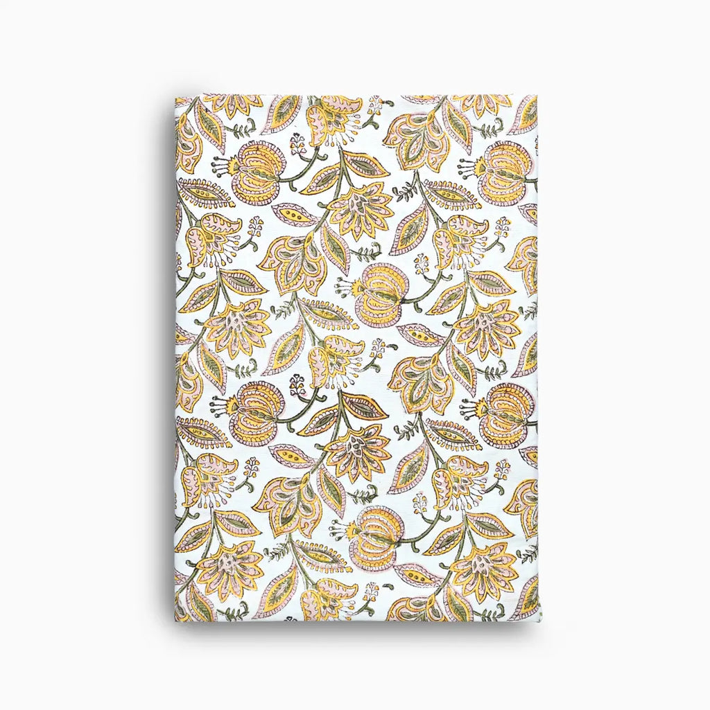 Faith Floral Block Print Tablecloth