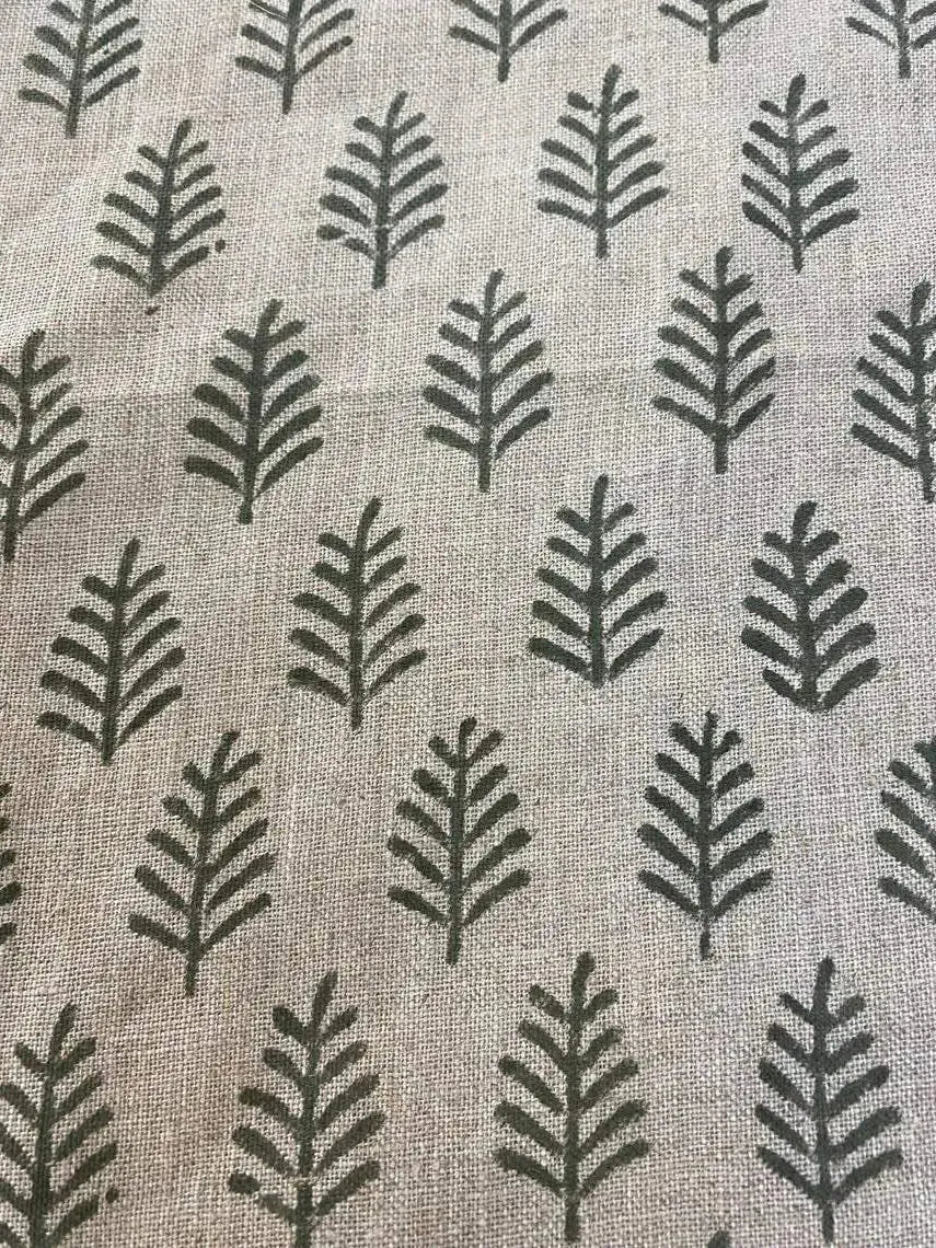Diane Hand Block Printed Linen Fabric For Upholstery Linen Fabric