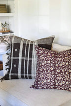 Cordelia Botanical Print Rosewood Pillow Cover Pillow Covers