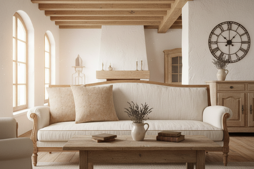 Abbey Botanical Print Soft Fawn Pillow Cover