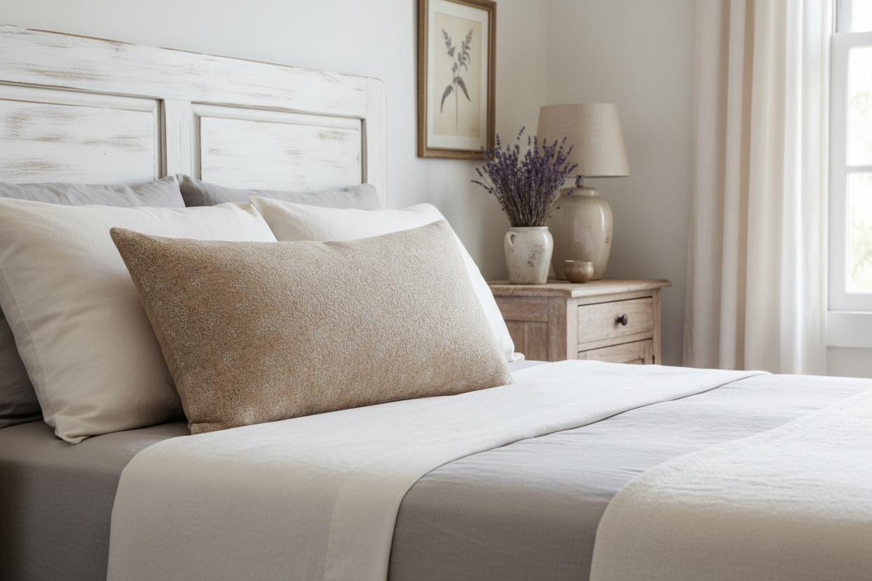 Abbey Botanical Print Soft Fawn Pillow Cover Pillow Covers