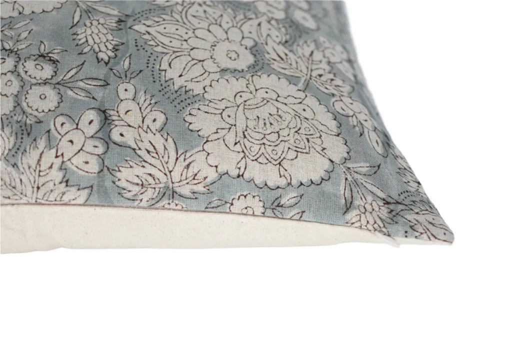 Brice Botanical Print Dusty Blue Pillow Cover Pillow Covers