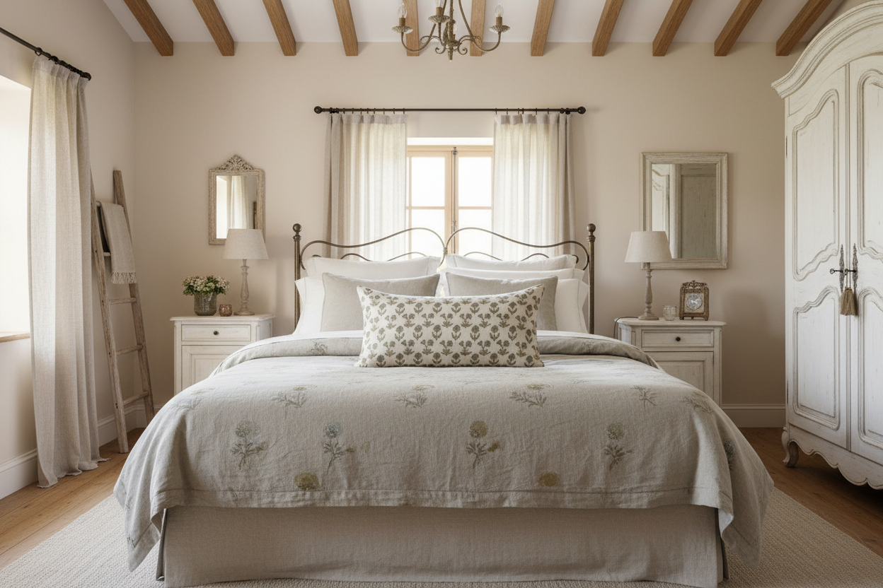 Lillian Ditsy Prints Warm White Pillow Cover