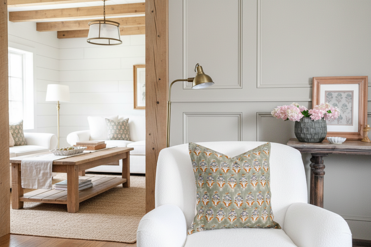 Hannah Ditsy Prints Fern Pillow Cover