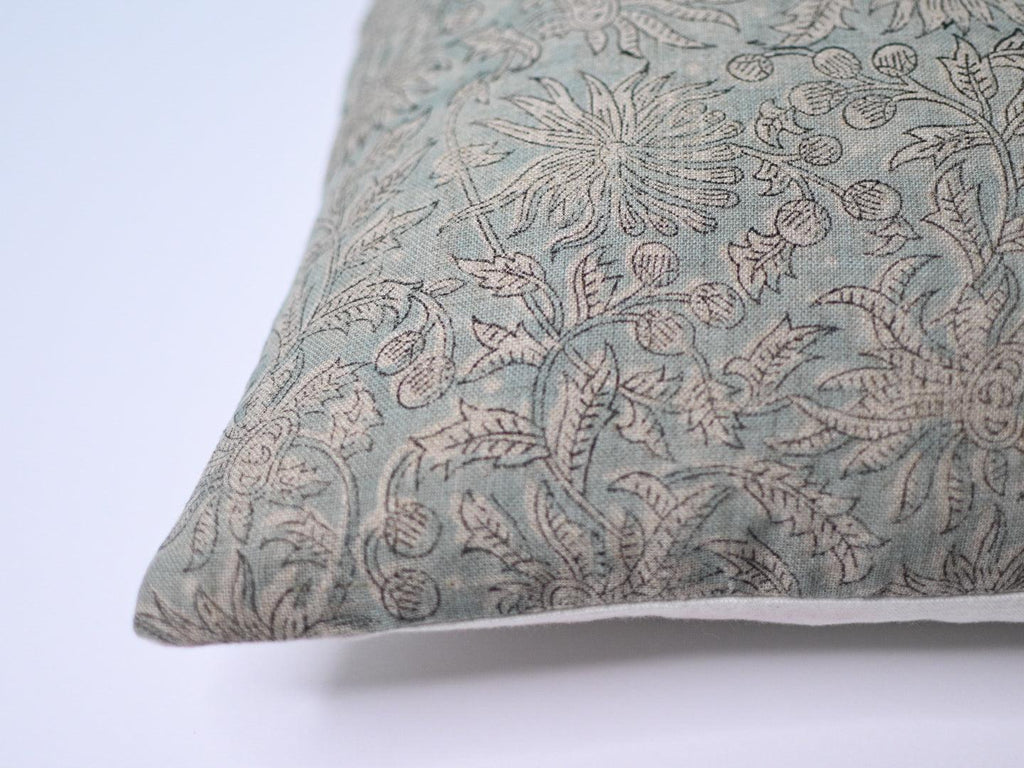 Aisling Botanical Print Icy Blue Pillow Cover Pillow Covers