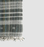 Bhujodi Handwoven Wool Throw Blanket – Earthy Blue-Green