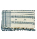 Handwoven Vintage Bhujodi Bed Throw - Azure - 40" x 90"