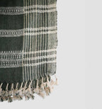 Handwoven Vintage Bhujodi Bed Throw -Muted Green - 50" x 90"