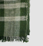 Handwoven Vintage Bhujodi Bed Throw -Forest Green - 54" x 102" Handloom Throws