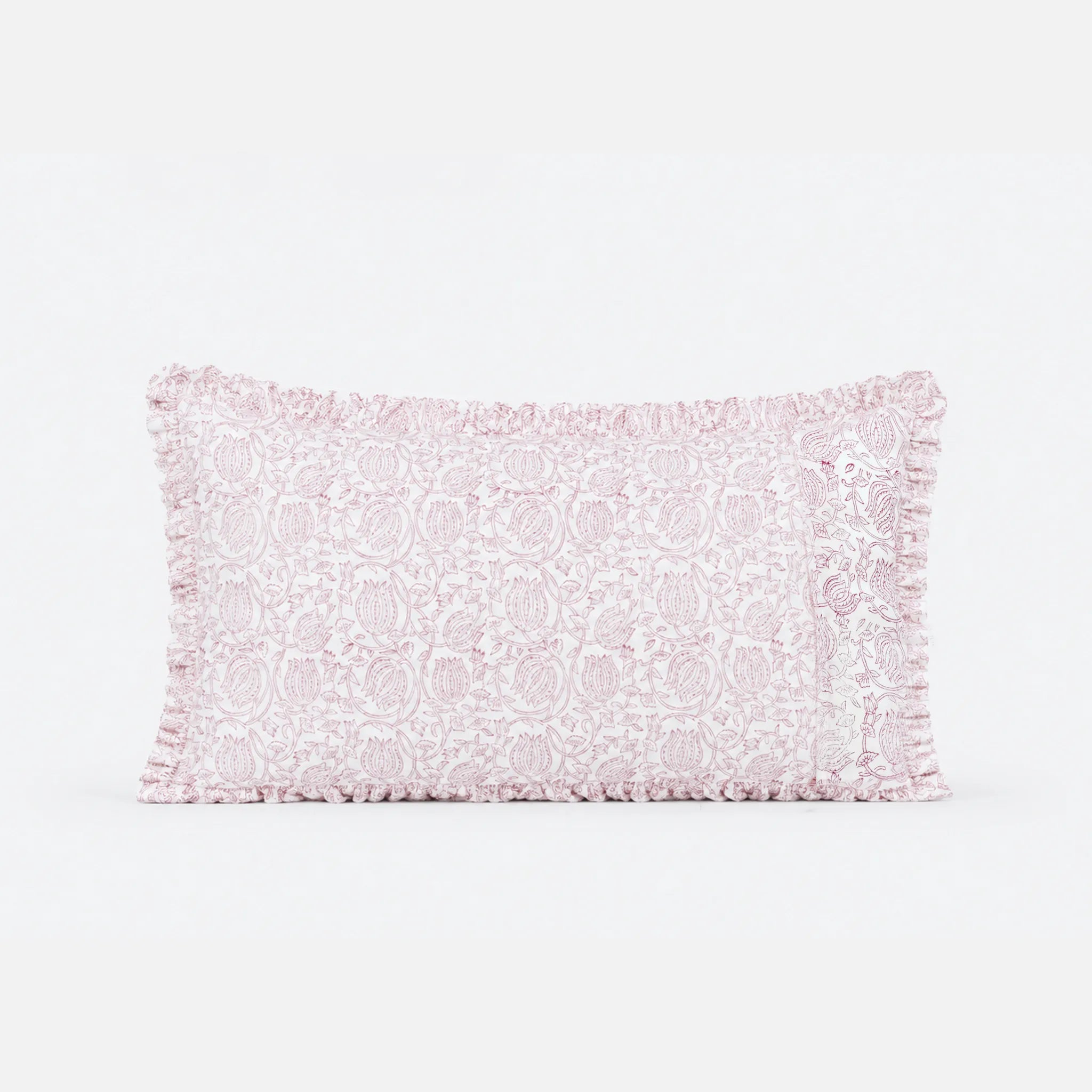 Vivienne Red Block Print Cotton Duvet Cover Set