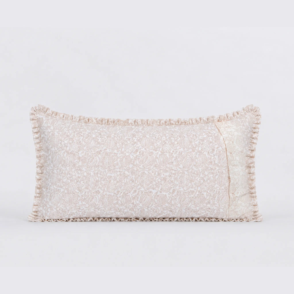 Vivienne Beige Block Print Cotton Duvet Cover Set