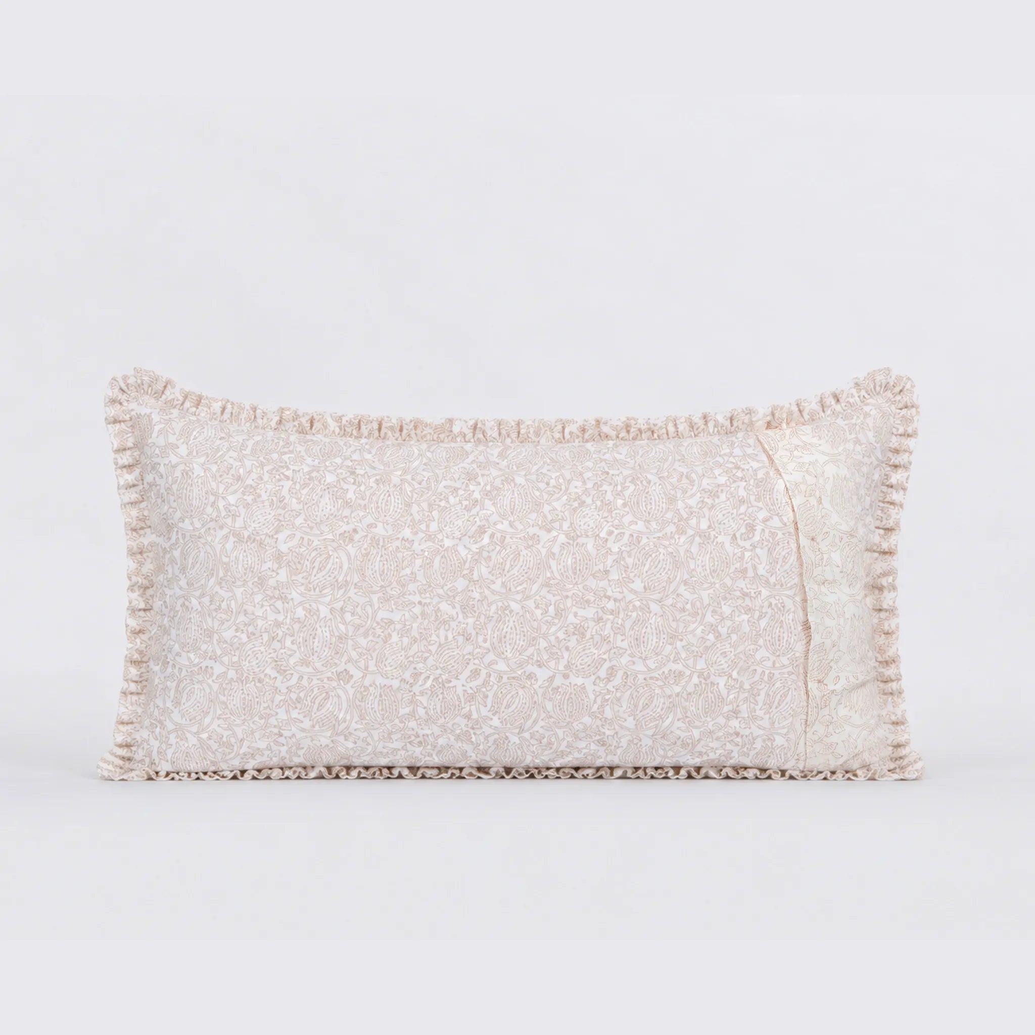 Vivienne Beige Block Print Cotton Duvet Cover Set