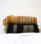 Handwoven Vintage Bhujodi Bed Throw Peach