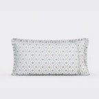 Andrea Ice Blue Block Print Cotton Duvet Cover Set