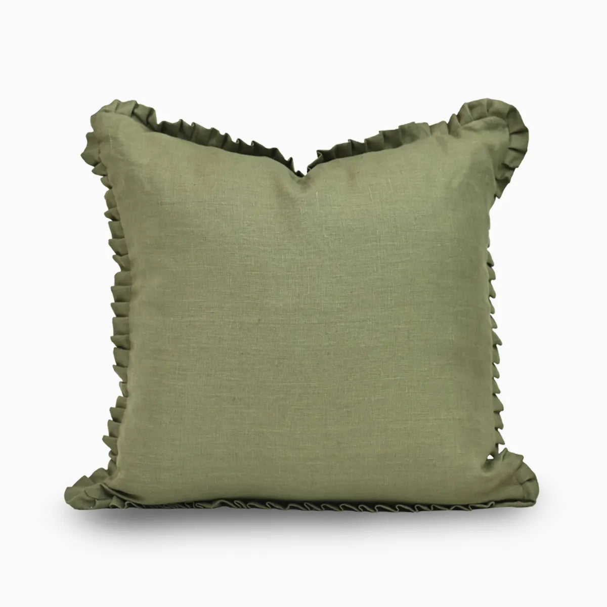 Penrose Linen Vintage Sage Pillow Cover Ruffle Pillow Covers