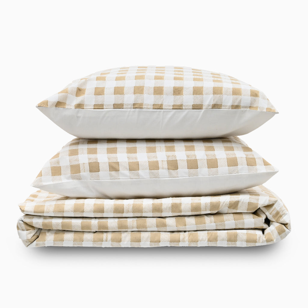 Striped Checks Bedsheet Set Bedsheet