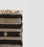 Handwoven Vintage Bhujodi Bed Throw -Black - 50" x 90"