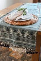 Bhujodi Table Runner - Blue Gray/Multicolor - Maple Village Lane