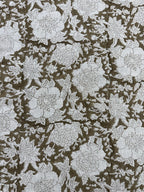 Charlie Block Print Handloom Linen Fabric Linen Fabric