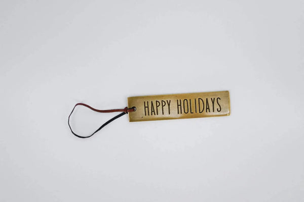 Gold Happy Holidays Gift Tag