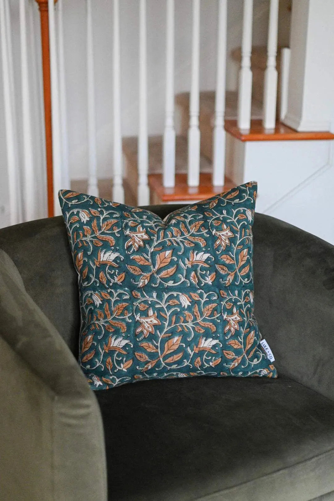 Sadie Botanical Print Deep Teal Pillow Cover Pillow Covers