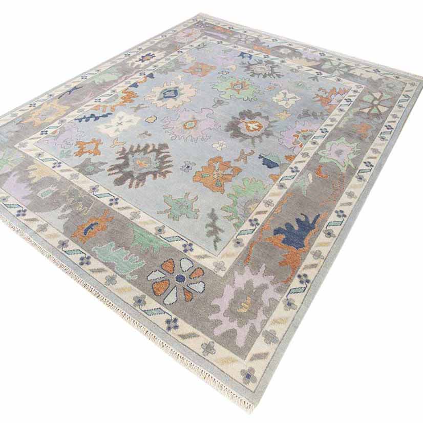 Camellia Hand-Knotted Wool Oushak Rug Hand-Knotted