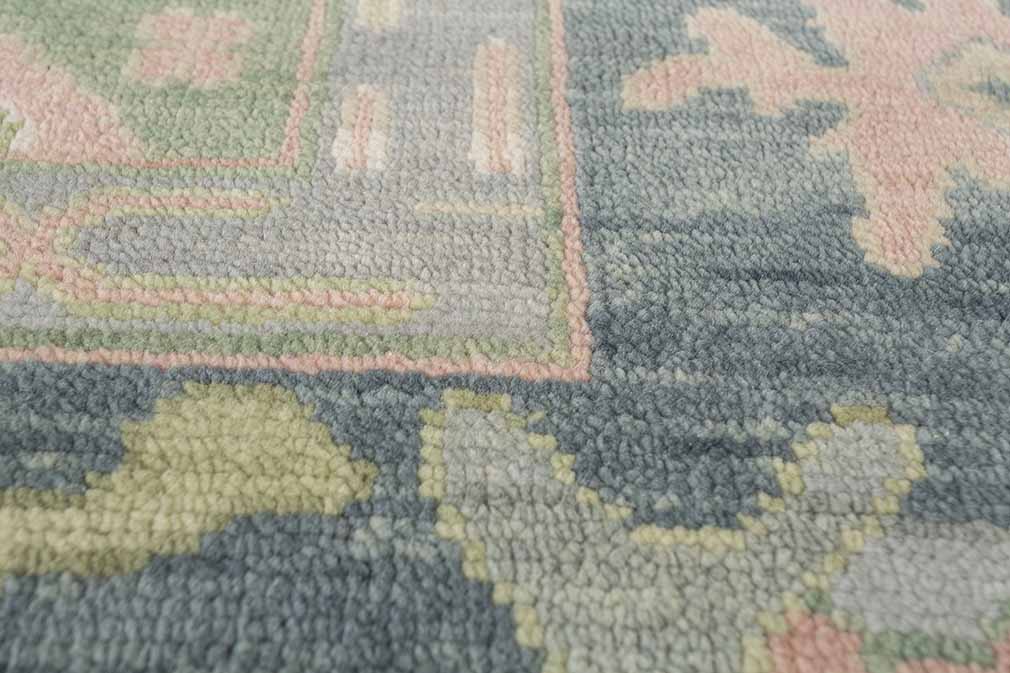 Wild Rose Hand-Knotted Wool Oushak Rug Hand-Knotted