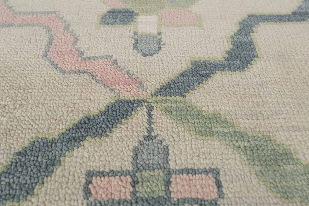 Wild Rose Hand-Knotted Wool Oushak Rug Hand-Knotted