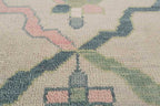 Wild Rose Hand-Knotted Wool Oushak Rug Hand-Knotted