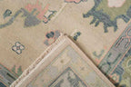 Wild Rose Hand-Knotted Wool Oushak Rug Hand-Knotted