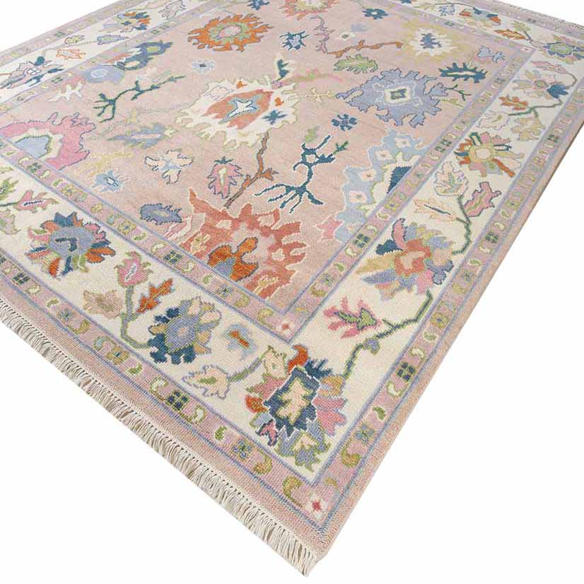 Zinnia Hand-Knotted Wool Oushak Rug Hand-Knotted