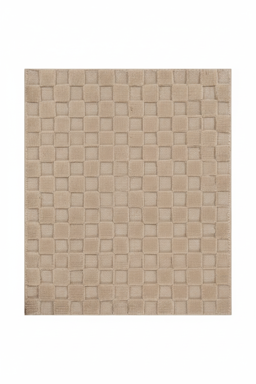 Textured woven pattern in beige on a white background