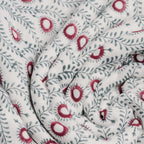 Andrea Red Block Print Cotton Duvet Cover Set