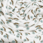 Freesia Ice Blue Block Print Cotton Duvet Cover Set