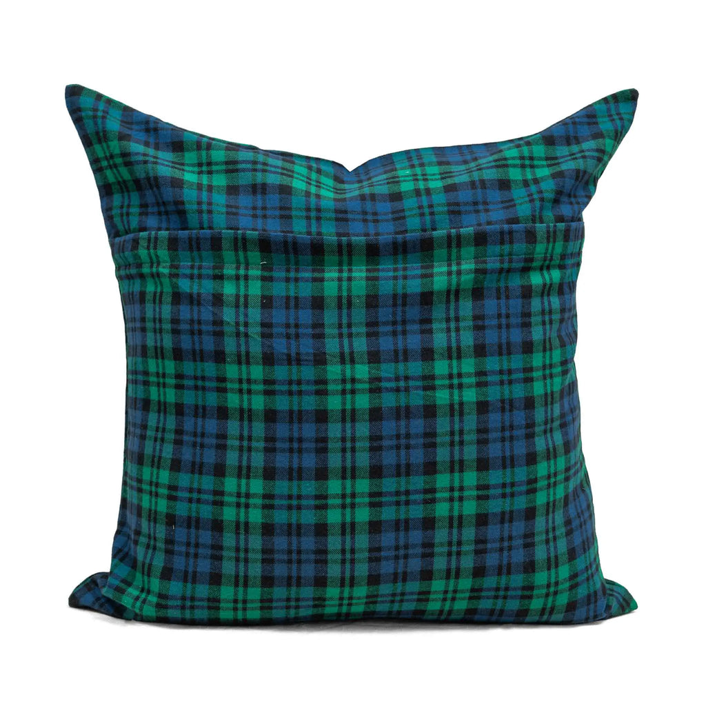 Winter Green Plaid Pillow Cover