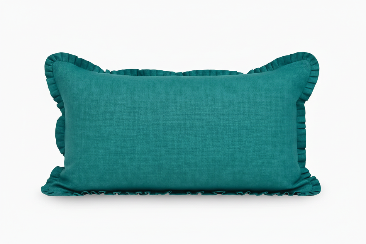 Ellington Linen Transformative Teal Pillow Cover Ruffle Pillow Covers
