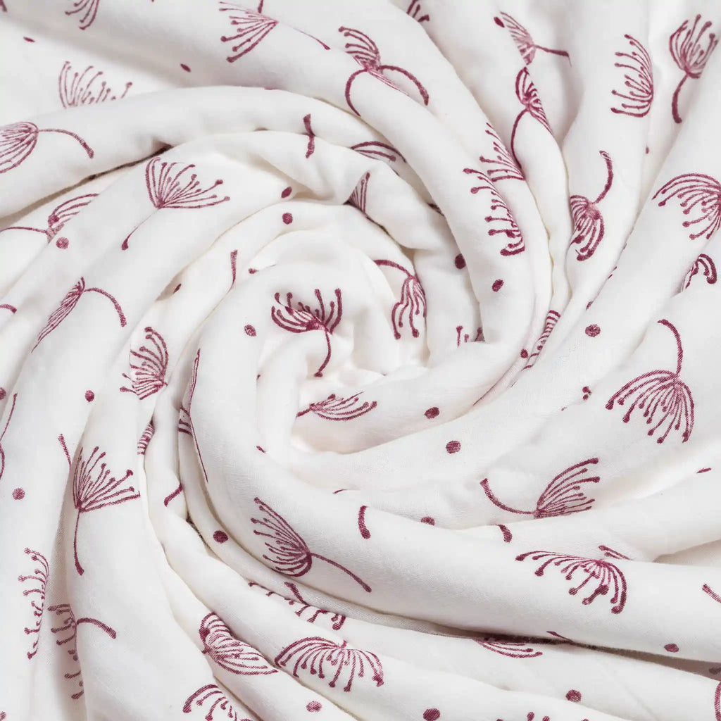 Dandellions Block Print Cotton Duvet Cover Set