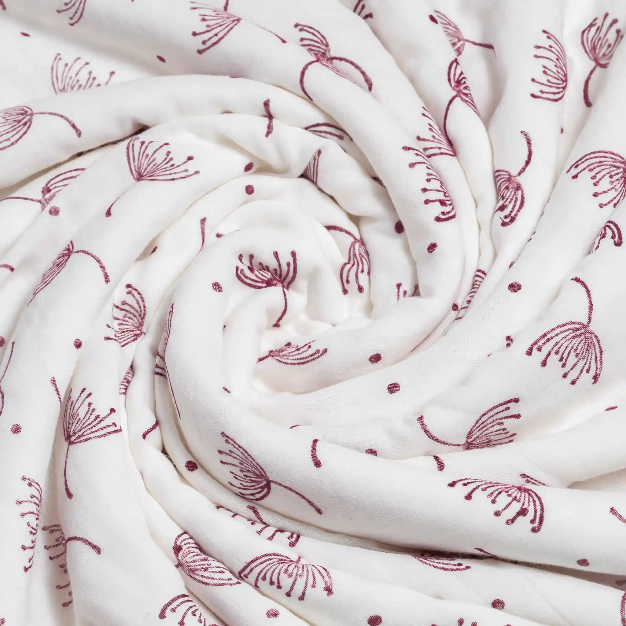 Dandellions Block Print Cotton Duvet Cover Set