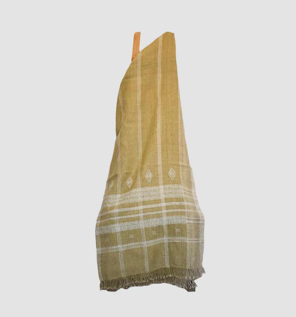 Bhujodi Vintage Handwoven Wool Bed Throw – Golden Yellow Handloom Throws