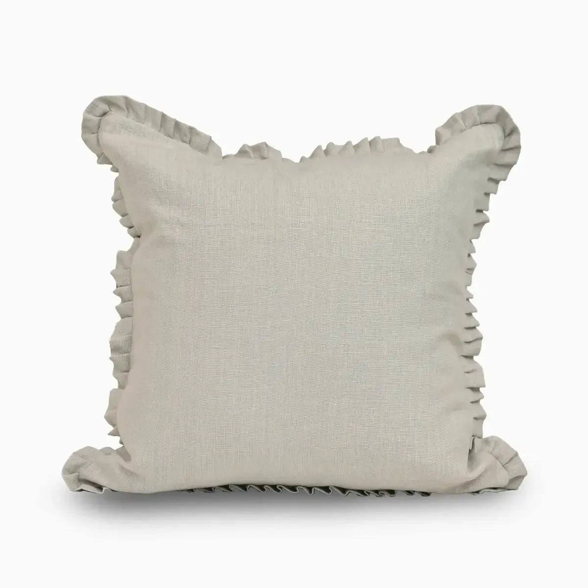 Gentry Linen Oyster Grey Pillow Cover Ruffle Pillow Covers