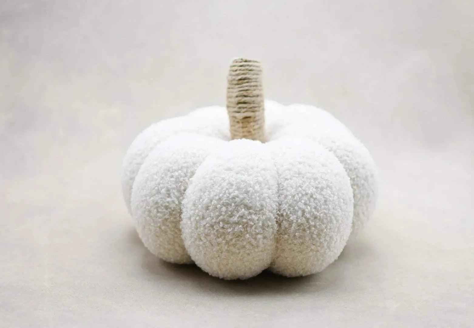 Cream Sherpa Pumpkin Home Decor