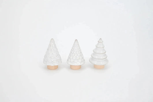 Ceramic Christmas Trees, Set of 3 - Maple Village Lane