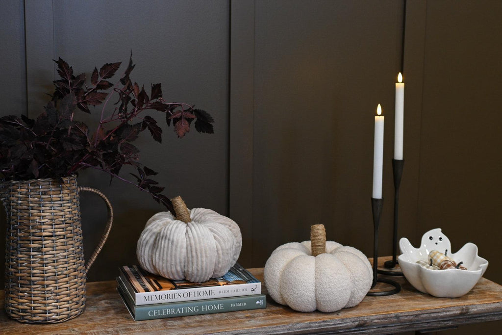Cream Velvet Pumpkin Home Decor