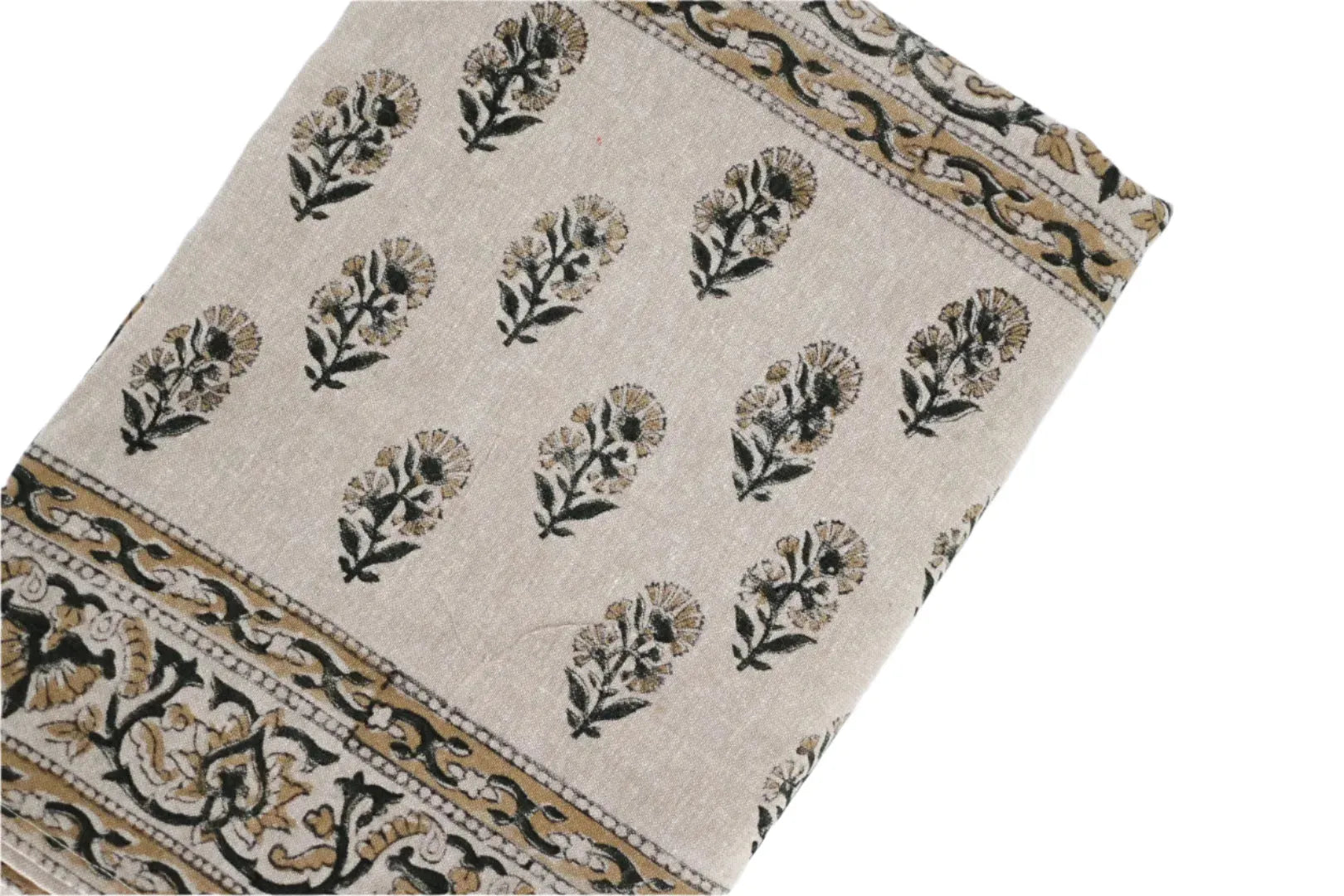 Emily Floral Block Print Tablecloth - Maple Village Lane