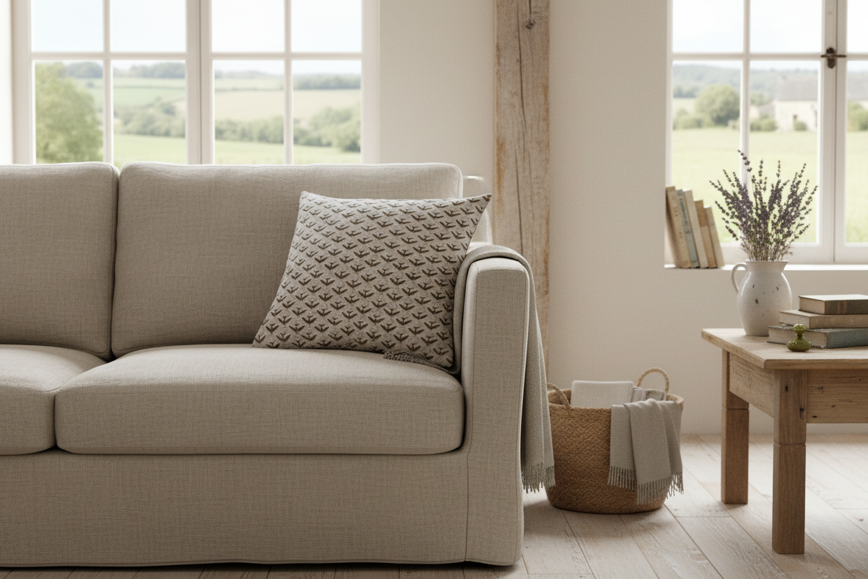 Harmony Ditsy Prints Natural Linen Pillow Cover Pillow Covers