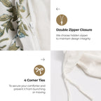 Tony Ice Blue Block Print Cotton Duvet Cover Set