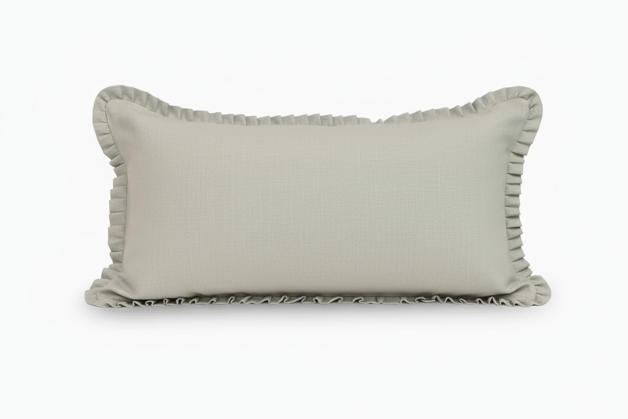 Gentry Linen Oyster Grey Pillow Cover Ruffle Pillow Covers