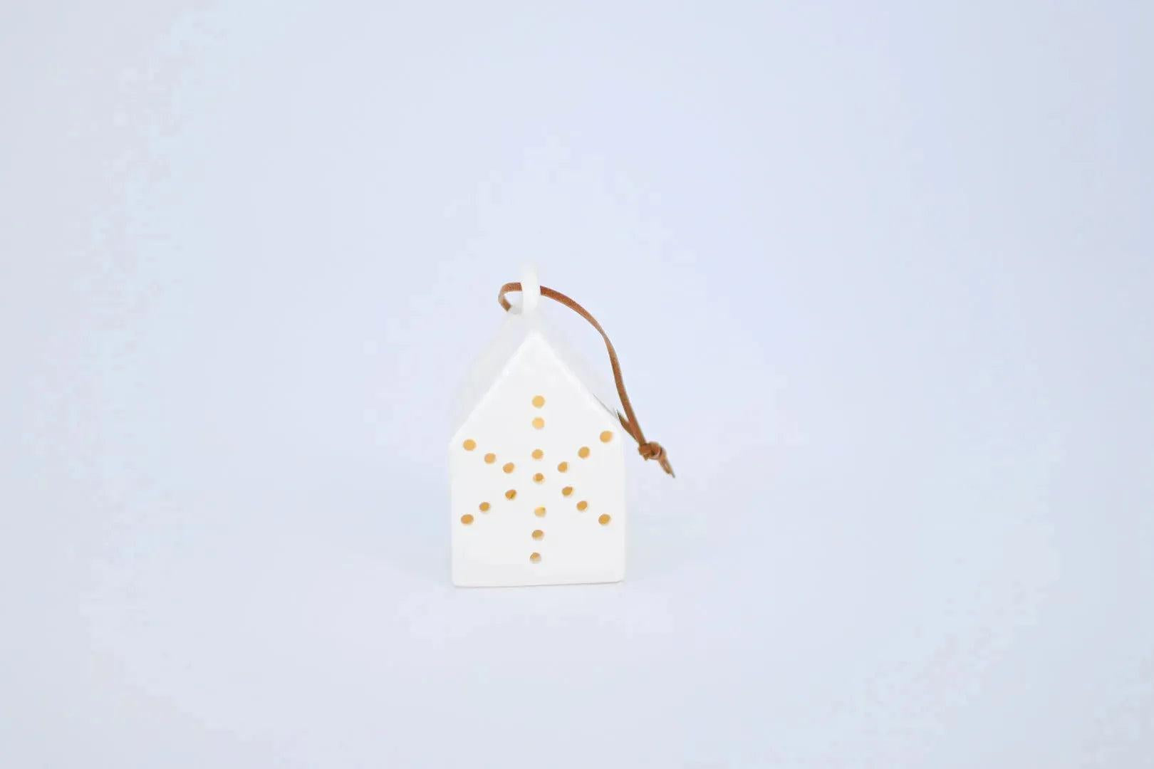 White Ceramic LED House Ornament, 4 Styles House 4 Home Decor